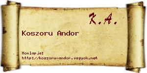 Koszoru Andor névjegykártya